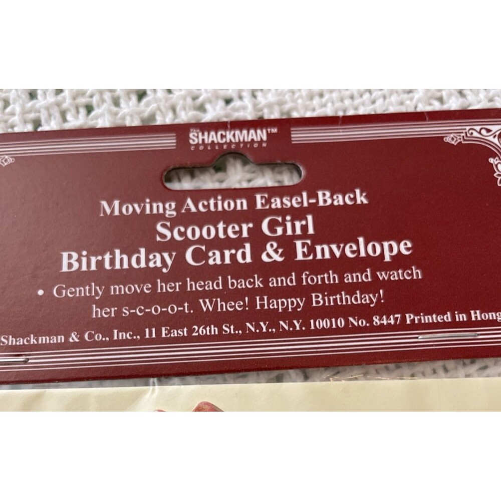 Vintage Birthday Card Scooter Girl Articulated Moving Ephemera With Envelope - Picture 4 of 6